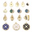 Immagine di Ottone Oro Placcato Multicolore Capo Indiano Bussola Smalto 1 Pz