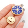 Picture of Brass Gold Plated Multicolor Indian Chief Compass Enamel