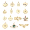 Picture of Brass Charms Gold Plated Micro Pave Multicolour Cubic Zirconia