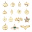 Immagine di Ottone Charms Oro Placcato Micro Spianare Multicolore Cubic Zirconiae 1 Pz