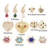 Imagen de Latón Micro Pave Colgantes Charms Chapado en Oro Multicolor Circón Artificial 1 Unidad