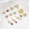 Imagen de Latón Micro Pave Colgantes Charms Chapado en Oro Multicolor Circón Artificial 1 Unidad