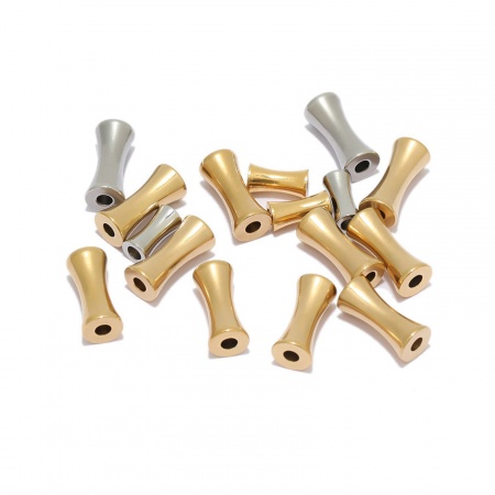 304 Edelstahl Perlen Bamboo-förmig 10 Stück