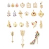 Picture of Brass Micro Pave Charms Gold Plated Multicolour Cubic Zirconia