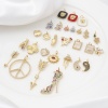 Picture of Brass Micro Pave Charms Gold Plated Multicolour Cubic Zirconia
