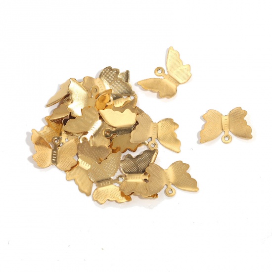 Image de Breloques en 304 Acier Inoxydable Papillon 15mm x 10mm , 10 Pcs