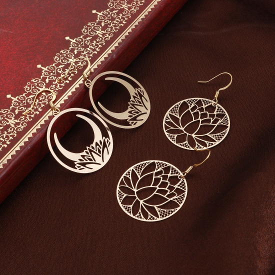 Picture of Iron Based Alloy Filigree Stamping Pendants KC Gold Plated Hollow
