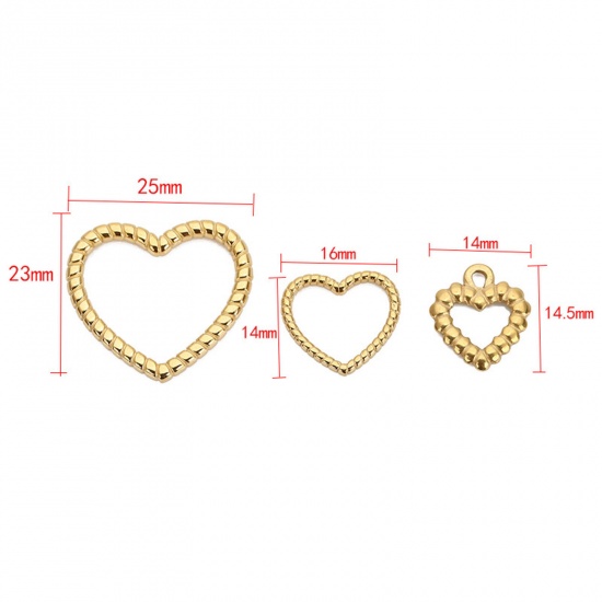 Imagen de 304 Acero Inoxidable Colgantes Charms Corazón Textura 1 Unidad
