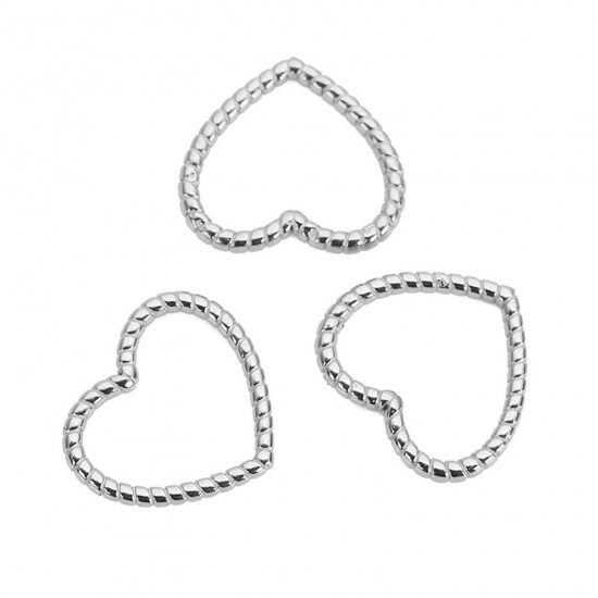 Imagen de 304 Acero Inoxidable Colgantes Charms Corazón Textura 1 Unidad