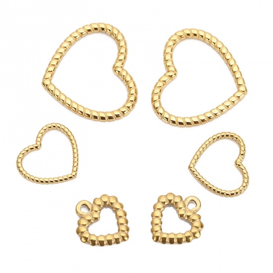 Imagen de 304 Acero Inoxidable Colgantes Charms Corazón Textura 1 Unidad