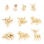 Picture of Brass Charms Real Gold Plated Animal Clear Cubic Zirconia