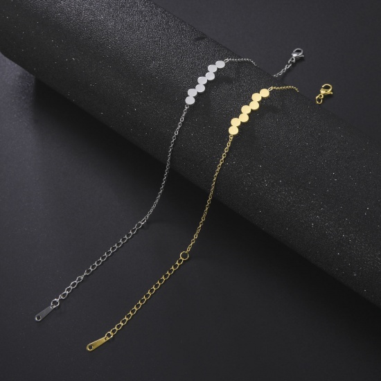 Bild von 304 Edelstahl Stilvoll Erbskette Kette Armband Bunt Rund 17cm lang, 1 Strang