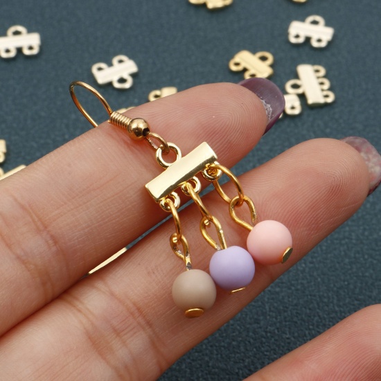 Picture of Brass Connectors Multi-layer Bracelet Connecting Clasps DIY Tassel Earring Findings Gold Plated