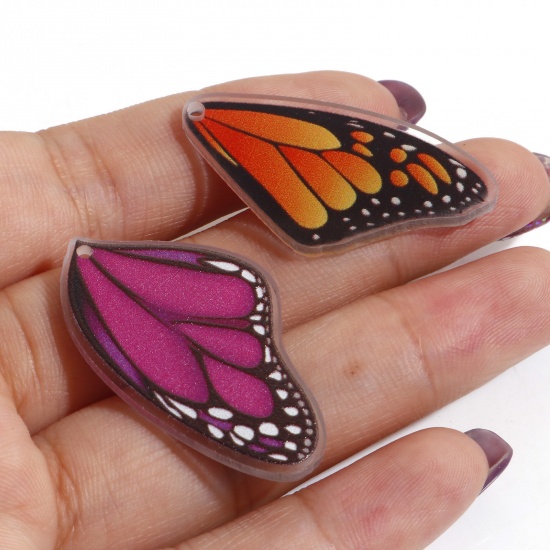 Picture of Acrylic Insect Charms Butterfly Wing Multicolor