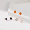 Picture of Eco-friendly Simple & Casual Stylish 18K Real Gold Plated Multicolor Copper Heart Enamel Ear Post Stud Earrings For Women Valentine's Day