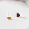 Picture of Eco-friendly Simple & Casual Stylish 18K Real Gold Plated Multicolor Copper Heart Enamel Ear Post Stud Earrings For Women Valentine's Day