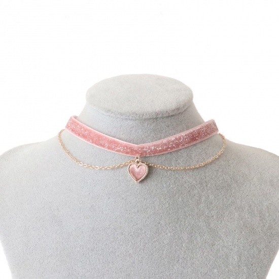 Picture of Velvet Stylish Choker Necklace Multicolor Heart