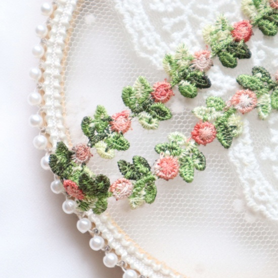 Picture of Lace Stylish Choker Necklace Multicolor Flower Leaves