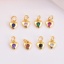 Immagine di Ottone San Valentino Charms Oro Placcato Cuore Multicolore Cubic Zirconiae 11mm x 7mm, 2 Pz