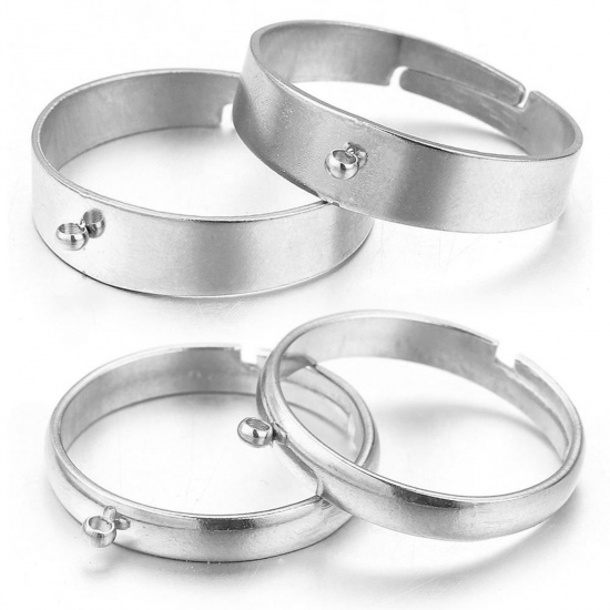 Picture of 304 Stainless Steel Open Adjustable Rings Multicolor With Loop 17mm(US Size 6.5)