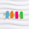 Picture of 304 Stainless Steel Charms Gold Plated Multicolor Rectangle Enamel 19.5mm x 7mm