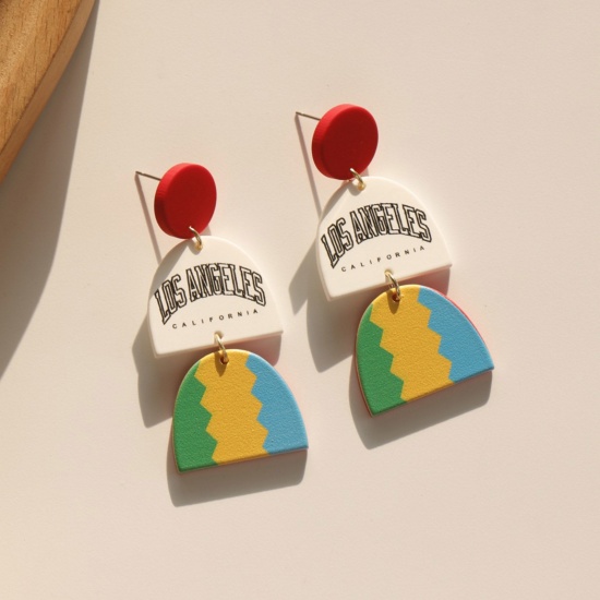 Picture of Acrylic Stylish & Casual Earrings Multicolor Chicken Geometric