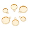 Picture of Brass Charms Round 14K Real Gold Plated Cabochon Settings                                                                                                                                                                                                     