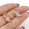 Bild von Messing Ohrring Ohr Haken 14K Vergoldet Herz Message " Mit offener Schleife " Klar Zirkonia 19mm x 6mm, Drahtstärke: (18 gauge), 2 Stück