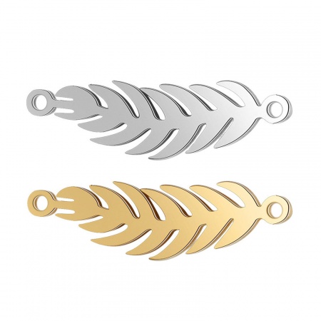 201 Acciaio Inossidabile Connettore Piuma Multicolore 22mm x 6mm, 1 Pz
