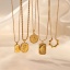 Bild von Umweltfreundlich Retro Stilvoll 18K Echtgold plattiert 304 Edelstahl Gliederkette Kette Geometrie Stern Anhänger Halskette Für Frauen 1 Strang