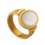 Picture of Eco-friendly Stylish Retro 18K Real Gold Plated 304 Stainless Steel & Shell Unadjustable Oval Rings For Women