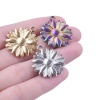 Image de Breloques en 304 Acier Inoxydable Tournesol Multicolore 26mm x 22mm , 1 Pièce