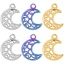 Bild von 304 Edelstahl Charms Halbmond Bunt Stern Hohl 19mm x 15mm, 1 Stück