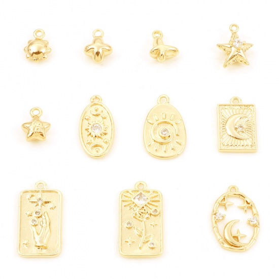 Picture of Brass Charms Butterfly Animal Real Gold Plated                                                                                                                                                                                                                