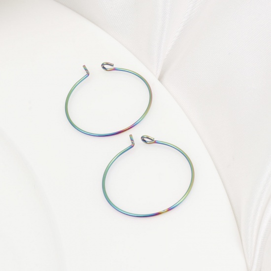 Picture of 304 Stainless Steel Hoop Earrings Round Multicolor