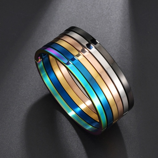Picture of 304 Stainless Steel Blank Stamping Tags Bangles Bracelets Round Multicolor Polished Two Sides 6cm Dia.