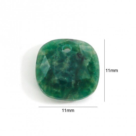 Picture of Stone ( Natural Dyed ) Charms Multicolor Square Faceted 11mm x 11mm