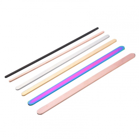 304 Stainless Steel Blank Stamping Tags Metal Strips For DIY Cuff Bracelet Bangle Making Jewelry Findings Rectangle Multicolor Polished Two Sides 16cm(6 2/8") long