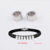Picture of 304 Stainless Steel Blank Stamping Tags Beads Cylinder Blank Stamping Tags One Side 10mm x 6mm