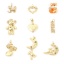 Picture of Brass Charms Gold Plated Bear Animal Moon Micro Pave Multicolor Rhinestone