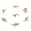 Image de Breloques en Laiton Doré Dinosaures Micro Pave à Strass Coloré 1 Pièce