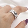 Picture of 304 Stainless Steel Stylish Open Rings Silver Tone Heart Branch
