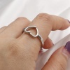 304ステンレス鋼 おしゃれ オープン リング 指輪 シルバートーン 波型 1 個 の画像