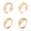 Immagine di 304 Acciaio Inossidabile Elegante Aperto Anello Oro Placcato Catena a Maglie Stella 1 Pz