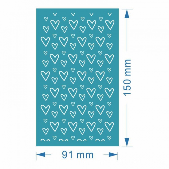 Picture of Polyester Printed Template DIY Tools For Polymer Clay Earring Jewelry Making Green Blue Rectangle Reusable 15cm x 9.1cm