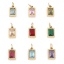 Immagine di 304 Acciaio Inossidabile Charms Rettangolo Oro Placcato Multicolore Cubic Zirconiae 13mm x 6mm, 1 Pz