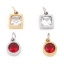 Immagine di 304 Acciaio Inossidabile Charms Tondo Quadrato Multicolore Cubic Zirconiae 11mm x 6mm, 1 Pz