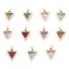 Immagine di 304 Acciaio Inossidabile Charms Triangolo Oro Placcato Multicolore Cubic Zirconiae 14mm x 10mm, 1 Pz