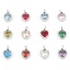 Immagine di 304 Acciaio Inossidabile San Valentino Charms Cuore Tono Argento Multicolore Cubic Zirconiae 13mm x 8mm, 1 Pz