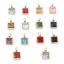 Immagine di 304 Acciaio Inossidabile Charms Quadrato Oro Placcato Multicolore Cubic Zirconiae 13mm x 8mm, 1 Pz